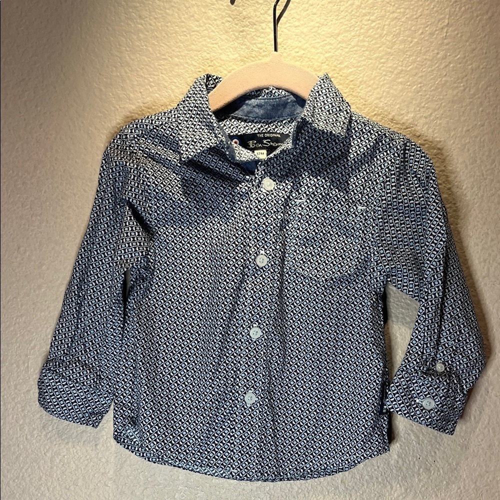 Ben Sherman Baby Boy’s Button up Pattern Shirt Size 12 Months - Picture 2 of 7
